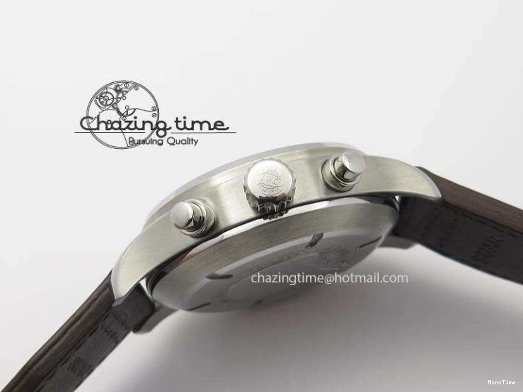 MIROTIME 0320 Pilot Chrono SS IW387808 CF3 ZF 1:1 Best Edition On Brown Leather Strap A Soft 7328